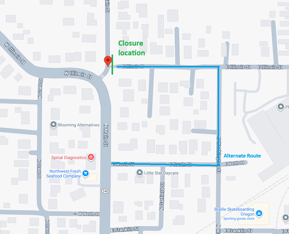 n main and illinois map